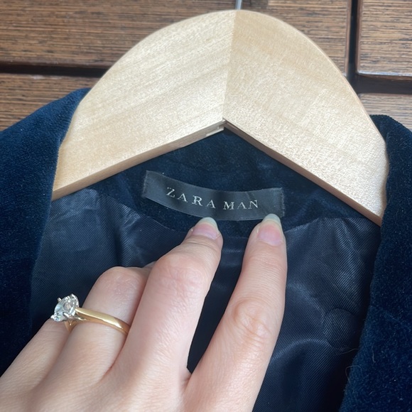 ZARA Mens Navy Velvet Blazer ‘38’ - Picture 5 of 7